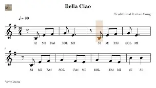 🎼 Bella Ciao - Partitura Fácil Violín. Práctica Tempo Progresivo