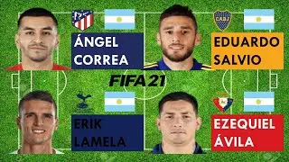 Argentina(RW)-FIFA21 compare | &Aacute;ngel Correa vs Eduardo Salvio vs Erik Lamela vs Ezequiel &Aacute;vila