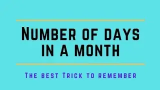 The best trick to remember the number of days in a month | Explained in Hindi by Sajid Ali