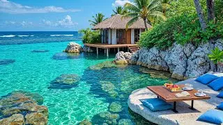Morning Breeze by the Sea | Расслабляющий джаз и дзен-кафе на острове для продуктивной концентрации