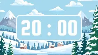 20 Minute Timer | With Alarm Bell & No Music | Winter Wonderland Theme 🌲❄️