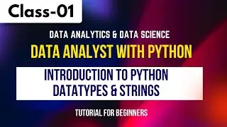 Data Analyst Class 01 | Introduction to Python Datatypes & Strings | Tutorial for Beginners