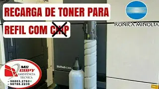 Recarga de Toner para refil com chip na Konica Minolta.