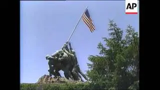 Shot of Iwo Jima Memorial statue in Arlington, Virginia