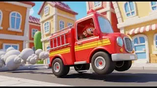 Wheels on the Fire Truck 🚒 | Vehicle Version Kids Song, Nursery Rhyme & Toddler Sing-Along 🎶