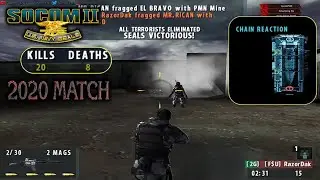 SOCOM 2 Online  - CHAIN REACTION *20 KILL*  2020 match Gameplay (HD 1080p)