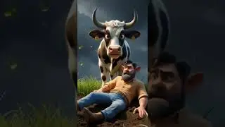 beautiful Story giant Cow And Bigg Bull Terrier fight। #animation #aivideo #shortsfeed