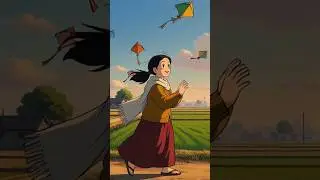Village Makar Sankranti Kite Festival 🪁 | Ghibli-Style Winter Joy ASMR