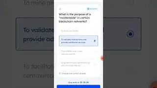 Marina Protocol Quiz Answer Today | What is the purpose of masternode in certain blockchain network