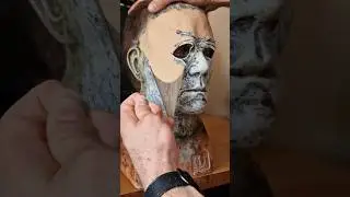 halloween 2018 michael myers mask stock paint remove/peel by hand h40