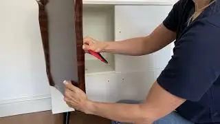 Furniture Flip from White to Walnut Sideboard Makeover using d-c-fix self adhesive vinyl film