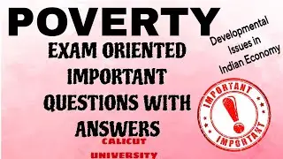 Poverty Important Questions B.Com/BBA Course Economics Developmental issues Indian economy