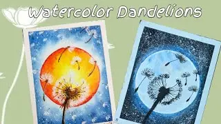 How to paint MAGICAL DANDELIONS with Watercolors/Fun DANDELIONS watercolor painting for beginners 