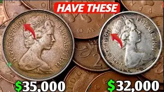 1971 UK Queen Elizabeth 2p & 5p New Pence Coin Value | How Much is a 1971 2 New Pence Worth?