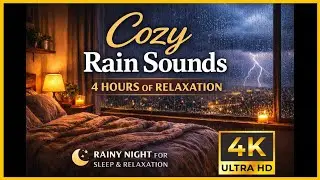 🌧️ 4 HOURS Cozy Rain Ambience | Rain Sounds & Soft Storm for Sleep, Relax & Study