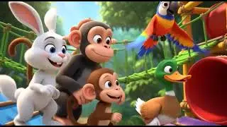 বানরের সাথে লাফালাফি, হাসির ব্যায়াম 🐘🐒 | Animal Exercise Action Song | Jump & Dance Kids Rhyme
