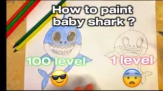 How to paint Baby Shark 🦈😇 | Painting Tutorial | How to draw Baby Shark