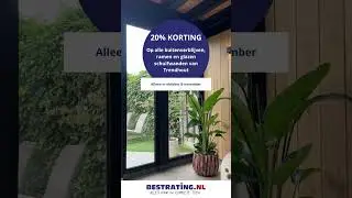 20% KORTING op buitenverblijv kapschuren, carports en glazen en schuifwanden van Trendhout