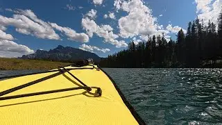 2K 60FPS Scenic Paddle | Kayaking Two Jack Lake | Banff National Park Canada