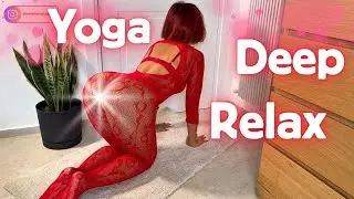 Simple Yoga Flow In A Transparent See Trough Red Lingerie  v3