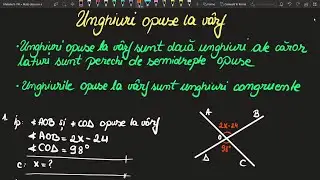 Unghiuri opuse la varf Clasa a 6 a Probleme (Invata Matematica Usor-Meditatii Online-Scoala Online)
