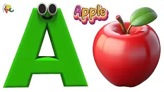 ABC Nursery Rhyme  Learn Letters & Sounds  Phonics Song for Children 🌈  A is For Apple Song
