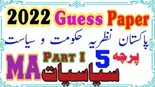 Govt and Politics in Pakistan MA Political Science Guess Paper |  پاکستان کا نظریہ حکومت و سیاست