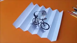 Easy 3D Trick Art on Drawing Paper  - #Ep4. BMX uneven road Drawing