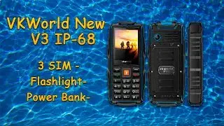 VKWorld New V3 - 3 симочный, защищенный телефон со встроенным фонариком. Тест на водонепрницаемость