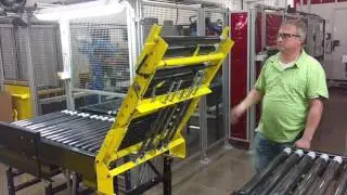 Manually operated 24v MDR powered conveyor personnel pass through safety gate