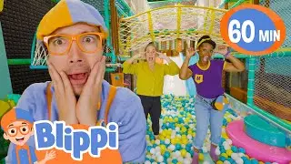 Ballpit Body Parts Song | Blippi 1 HOUR Compilation | Home Learning for Kids 🖍️