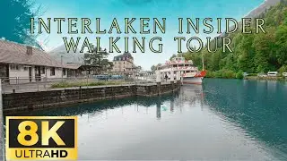 Interlaken Switzerland 🇨🇭 Rain Walk Experience Nature in 8K 🌧