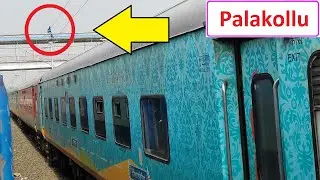 This Man has a Dangerous Job - Palakollu  Railway  Station