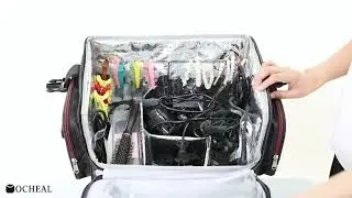 Large Makeup Train Case with 4 Clear Travel Makeup Storage Bags Set