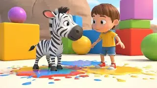 Naughty Baby Zebra Swirled the Paint Pots 🦓🎨 | Funny Toddler Song | Kids Rhymes