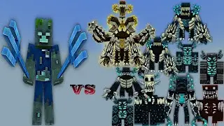 Ultra Drowned Titan vs Warden Plus (Wardens) | Minecraft Bedrock | Mob Battle