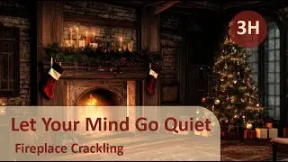 3 Hours New Year Fireplace 🔥 Crackling Fire Sounds Only for Deep Relax & Sleep