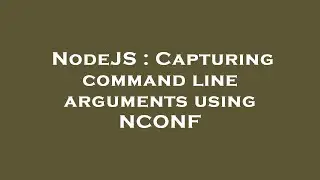 NodeJS : Capturing command line arguments using NCONF
