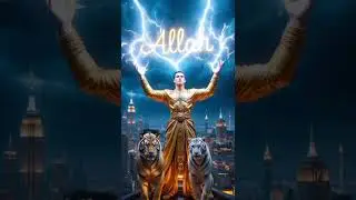 Powerful Imagery: The Divine Aura of Allah with Majestic Tigers