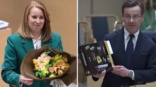 Här är partiledarnas presenter till Annie Lööf | TV4 Nyheterna | TV4 & TV4 Play
