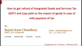 HOW TO GET #IGST REFUND IN EXPORT OF GOODS WITH PAYMENT OF TAX | IGST REFUND | #gstrefunds #gst |