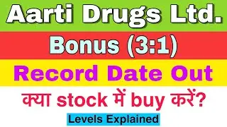 Aarti Drugs का Bonus Share का Record Date जनिये | क्या buy करना चाहिए? किस level पर buy करें?