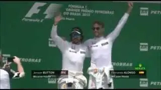 F1 2015 Brazil GP Jenson Button and Fernando Alonso on the Podium