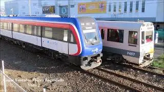Cruce de trenes de pasajeros del INCOFER en San Francisco de Heredia - tren CRRC y doble de Apolos
