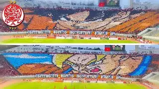 TORCIDA DO WYDAD FAZ MOSAICO TRIPLO COM GOKU! 🔴 WYDAD VS SIMBA | TIFO DRAGON BALL ULTRAS WINNERS.