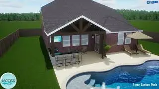 Freeform Pool with Tanning Ledge, Water Features & Outdoor Kitchen 🌿💧