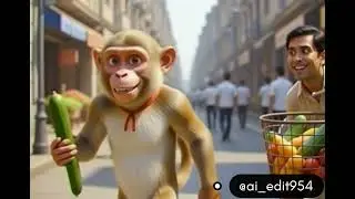 Monkey Turns Vegetable Vendor! 🐒🍅 | Viral Funny Video 🤣 #ai #cartoon #shorts #mrbeast 