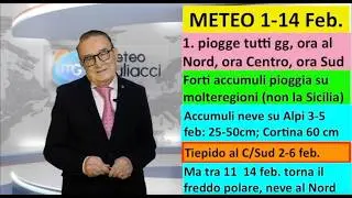 1-14 febbraio,troppe piogge, Alpi nevose, sciabolata invernale