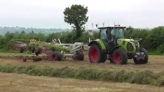 Silage 2018 Claas Arion 610 Tractor & Claas Liner 3600 Rake Demo