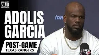 Adolis Garcia Reacts to Astros vs. Rangers Benches Clearing, Astros Beaning & Maldonado Exchange